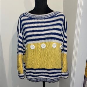 Striped Blue and Yellow Sweater